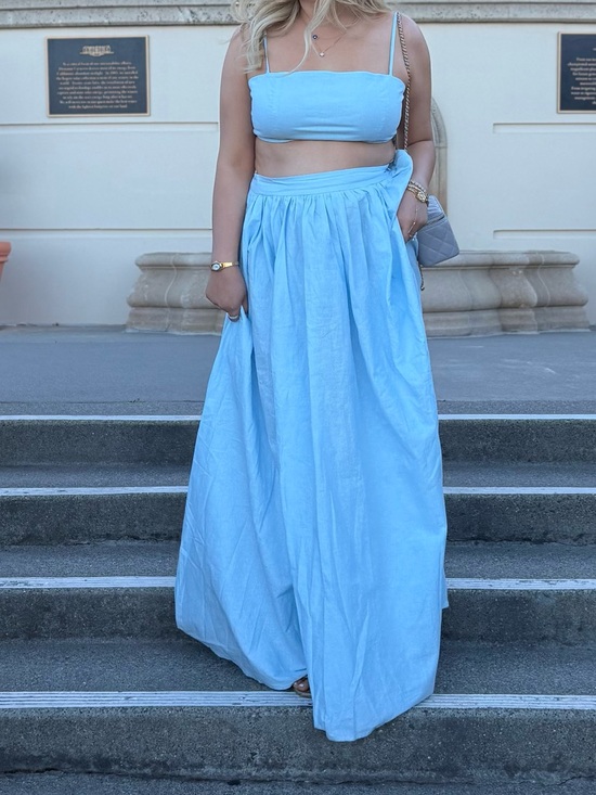 Commense Dresses & Skirts - Light Blue Women's Maxi Skirt Set - Elegant Summer Style